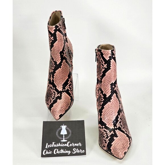 NWOB Marc Fisher Women's Leather Snake Print Pointed Toe Block Booties Sz 7 1784 - Picture 3 of 15